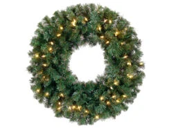 12" Pre-Lit Deluxe Windsor Pine Artificial Christmas Wreath, Clear Lights