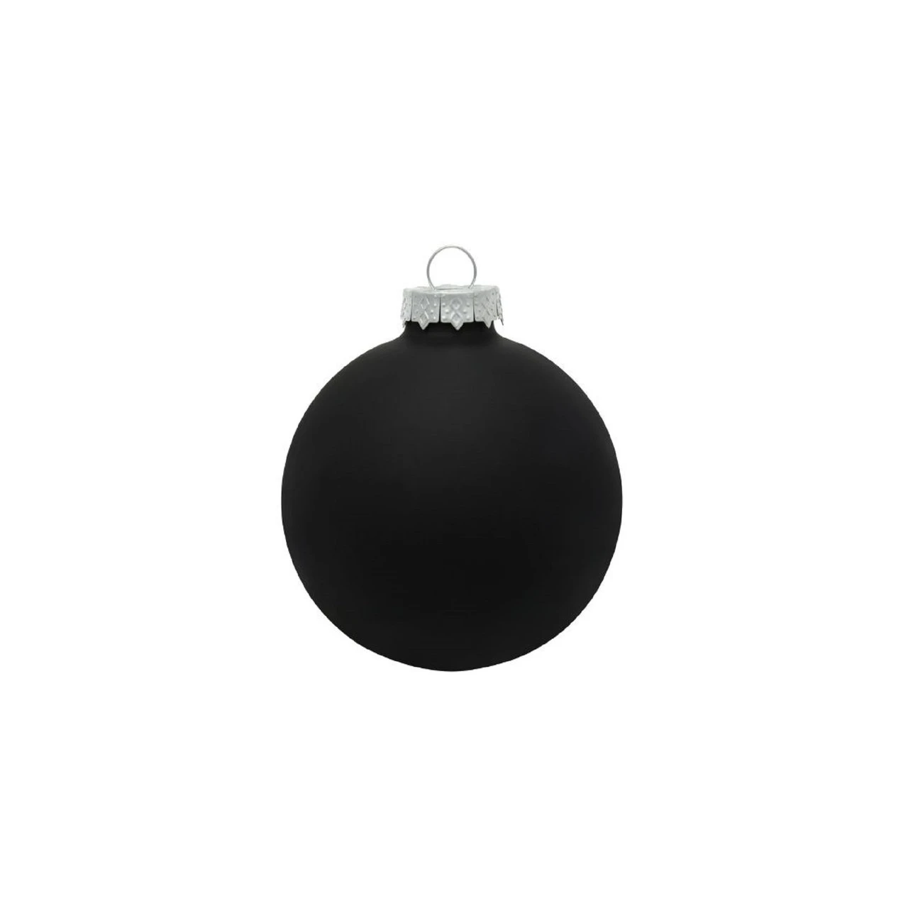 8ct Black Matte Glass Christmas Ball Ornaments 3.25" (80mm) 3 8ct Black Matte Glass Christmas Ball Ornaments 3.25" (80mm)
