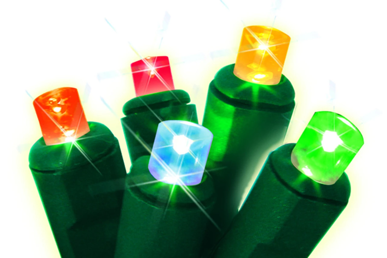 Set Of 50 Multi-Colored Always Lite Commercial Grade Wide Angle Twinkle Christmas Lights - Green Wire 3 Set Of 50 Multi-Colored Always Lite Commercial Grade Wide Angle Twinkle Christmas Lights - Green Wire