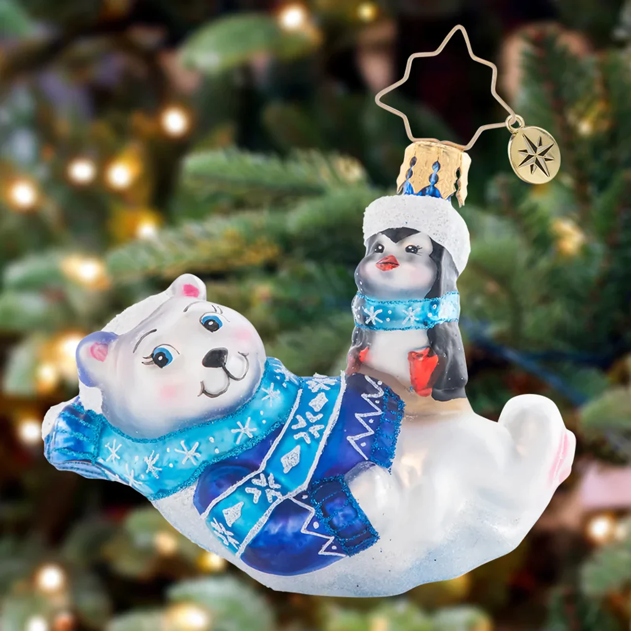 Christopher Radko Perfect Polar Pals Gem Glass Christmas Ornament 1021406 4 Christopher Radko Perfect Polar Pals Gem Glass Christmas Ornament 1021406 - Image 2