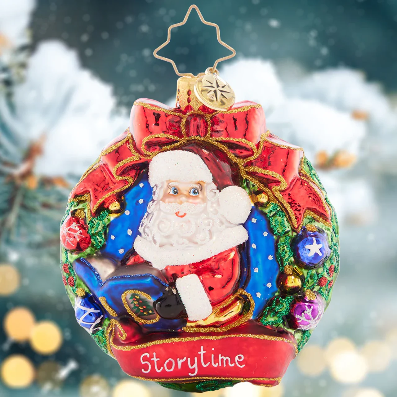 Christopher Radko Santa's Story Time Gem Glass Christmas Ornament 1021438 4 Christopher Radko Santa's Story Time Gem Glass Christmas Ornament 1021438 - Image 2