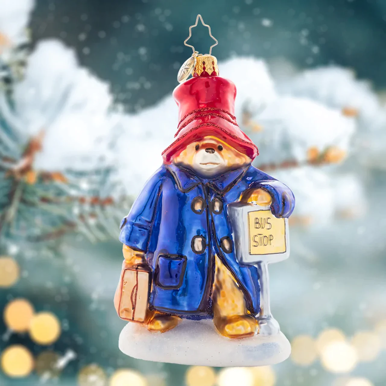 Christopher Radko One-Way Ticket To Paddington Glass Christmas Ornament 1021467 4 Christopher Radko One-Way Ticket To Paddington Glass Christmas Ornament 1021467 - Image 2