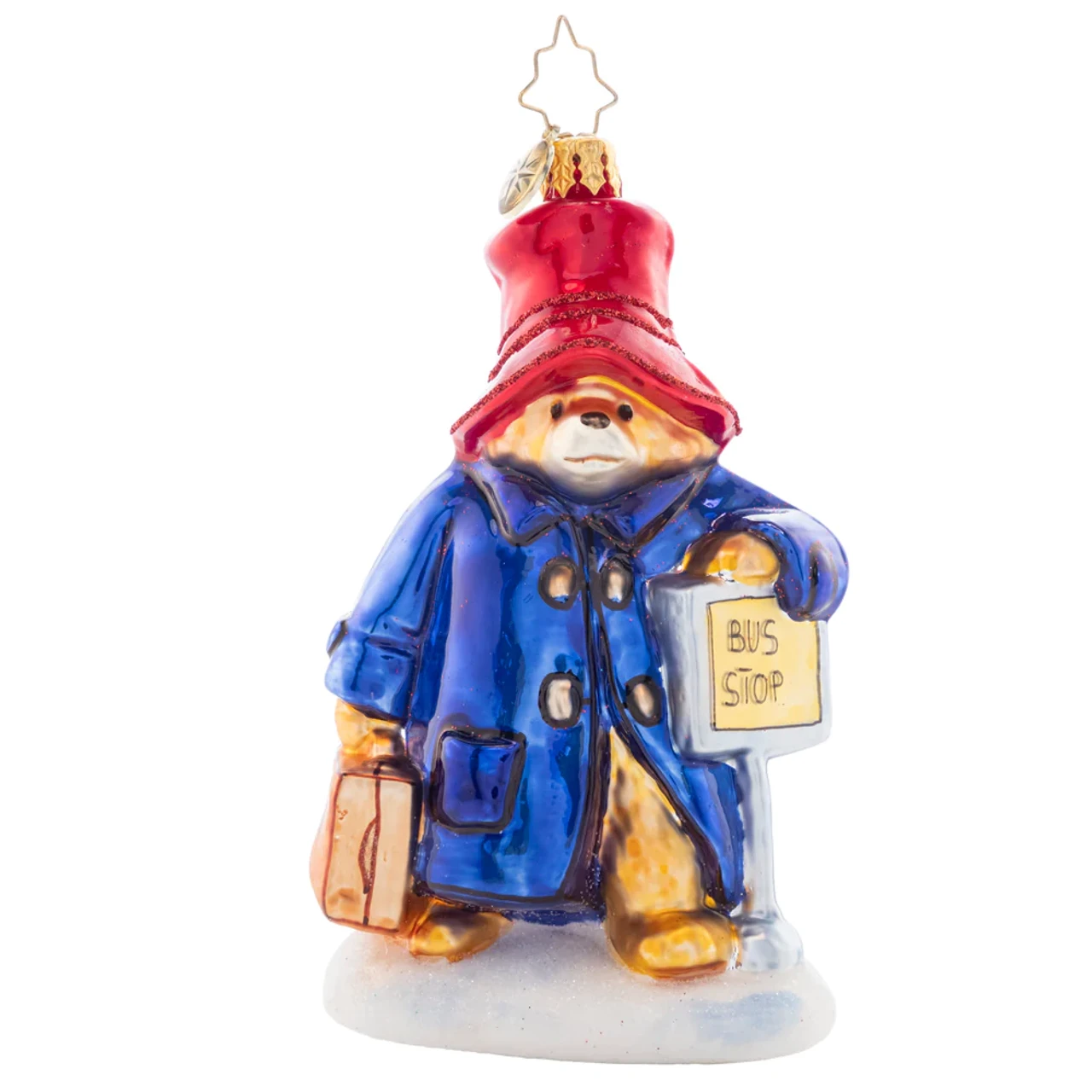 Christopher Radko One-Way Ticket To Paddington Glass Christmas Ornament 1021467 3 Christopher Radko One-Way Ticket To Paddington Glass Christmas Ornament 1021467