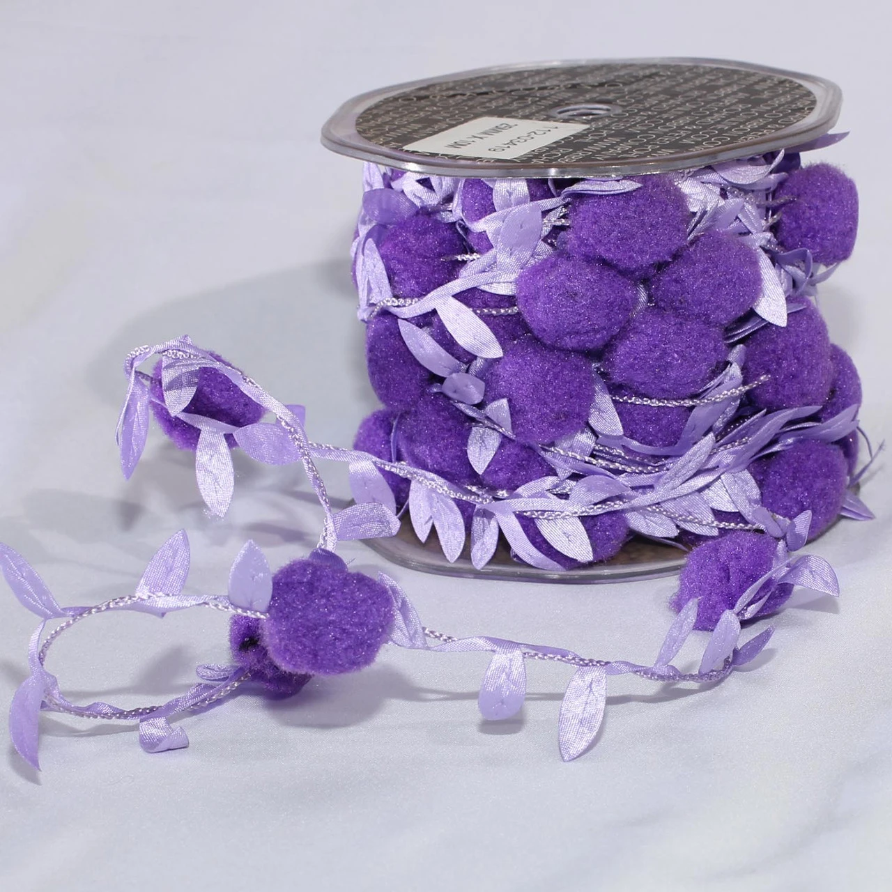Purple Leaves With Balls Party Garland 0.75" X 22 Yards 4 Purple Leaves With Balls Party Garland 0.75" X 22 Yards - Image 2