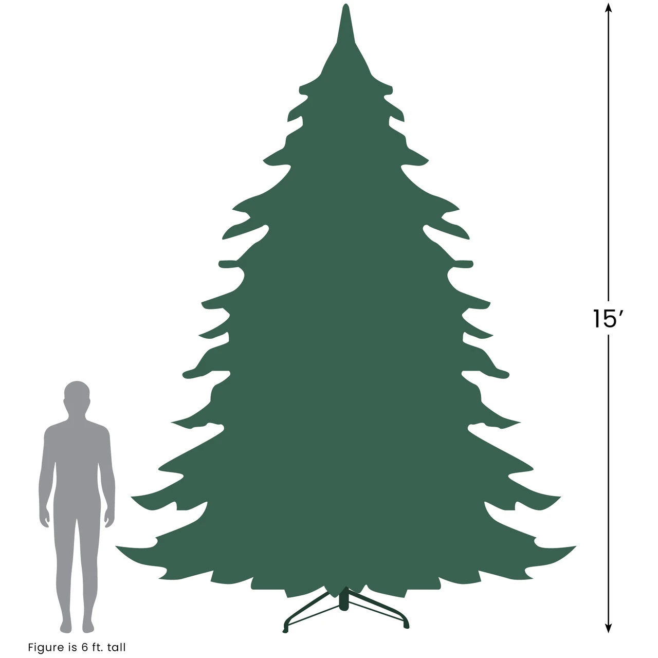 15' Pre-Lit Pendleton Spruce Slim Artificial Christmas Tree, Clear Lights 9 15' Pre-Lit Pendleton Spruce Slim Artificial Christmas Tree, Clear Lights - Image 7