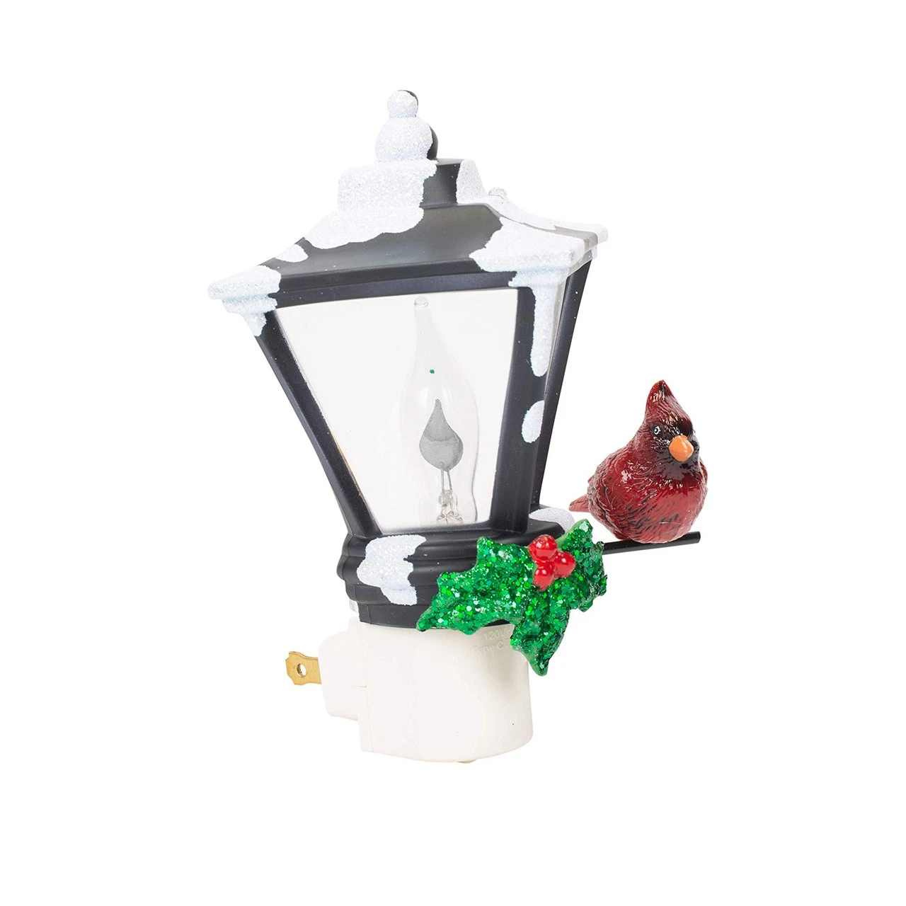 6" Cardinal On A Snow Covered Street Lamp Flickering Christmas Night Light 4 6" Cardinal On A Snow Covered Street Lamp Flickering Christmas Night Light - Image 2