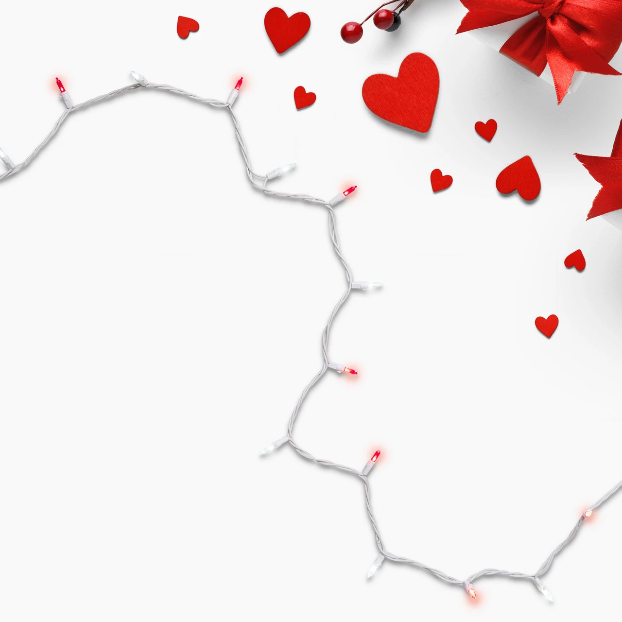 Set Of 50 Red & Pure White LED Mini Christmas Lights 4" Spacing - White Wire 3 Set Of 50 Red & Pure White LED Mini Christmas Lights 4" Spacing - White Wire