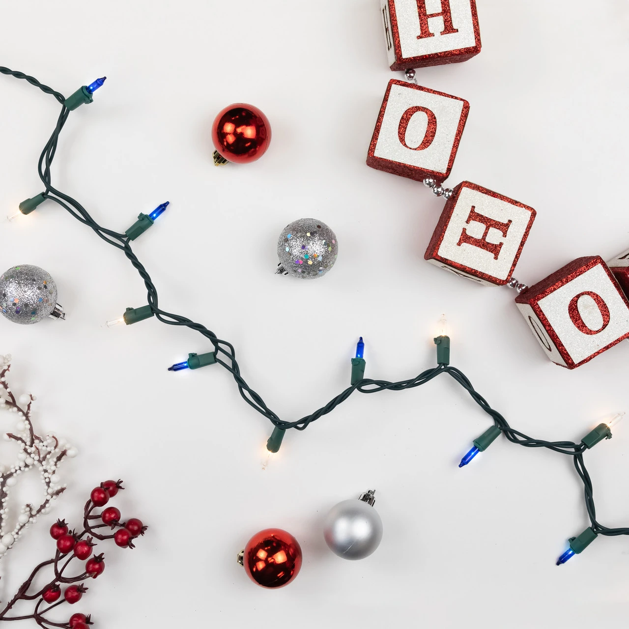 100-Count Blue And Clear Mini Christmas Light Set, 20 Ft Green Wire 3 100-Count Blue And Clear Mini Christmas Light Set, 20 Ft Green Wire