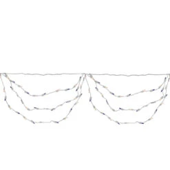 Set Of 150 Blue And Clear Mini Swag Christmas Lights - 7.5 Ft White Wire