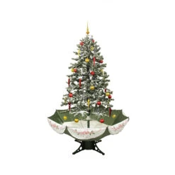5.5' Pre-Lit Medium Musical Snowing Artificial Christmas Tree With Umbrella Base - Blue LED Lights