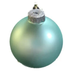 28ct Sea Foam Blue Glass Christmas Ball Ornaments 2" (50mm)