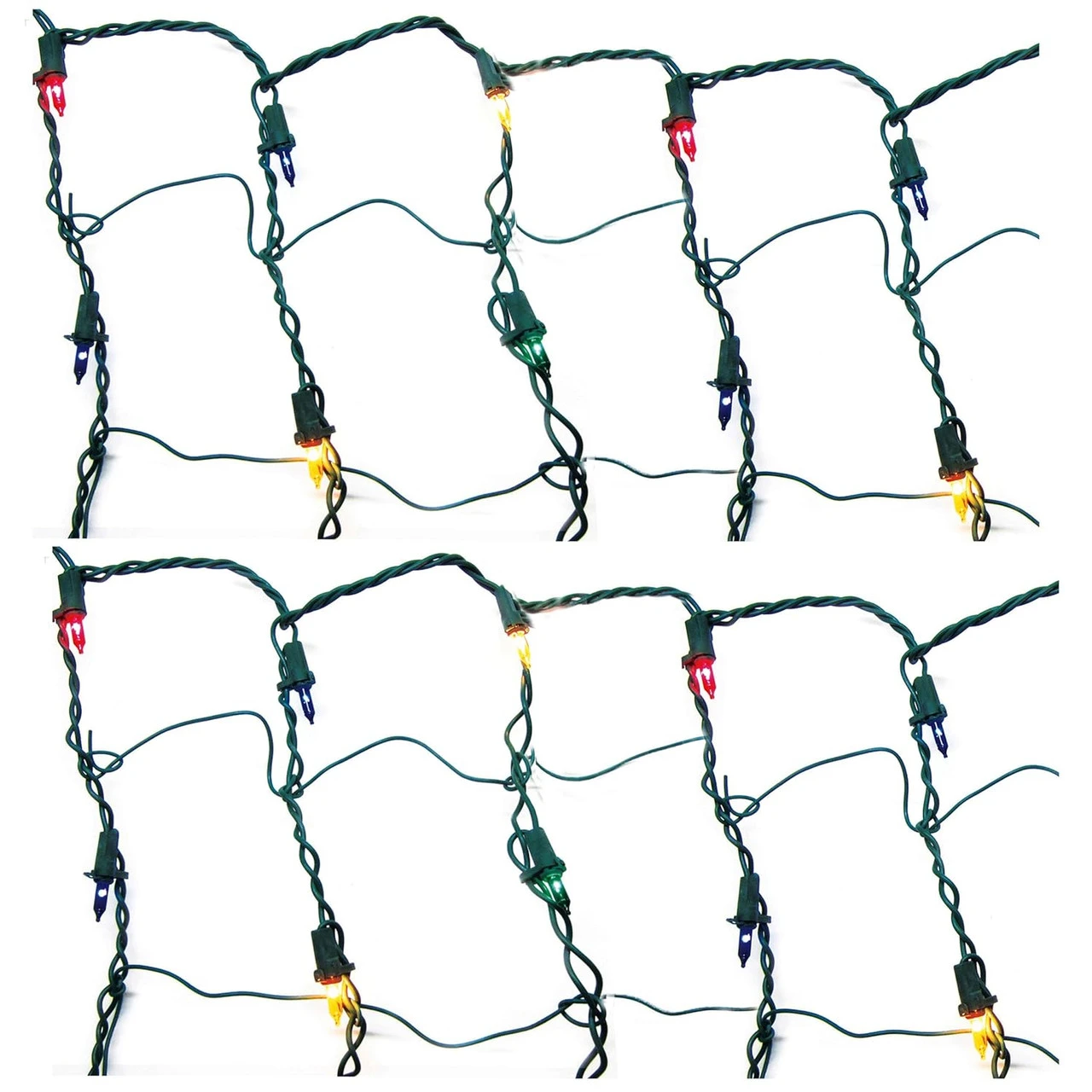 4' X 6' Multi-Color Mini Net Style 150 Christmas Lights - Green Wire 3 4' X 6' Multi-Color Mini Net Style 150 Christmas Lights - Green Wire