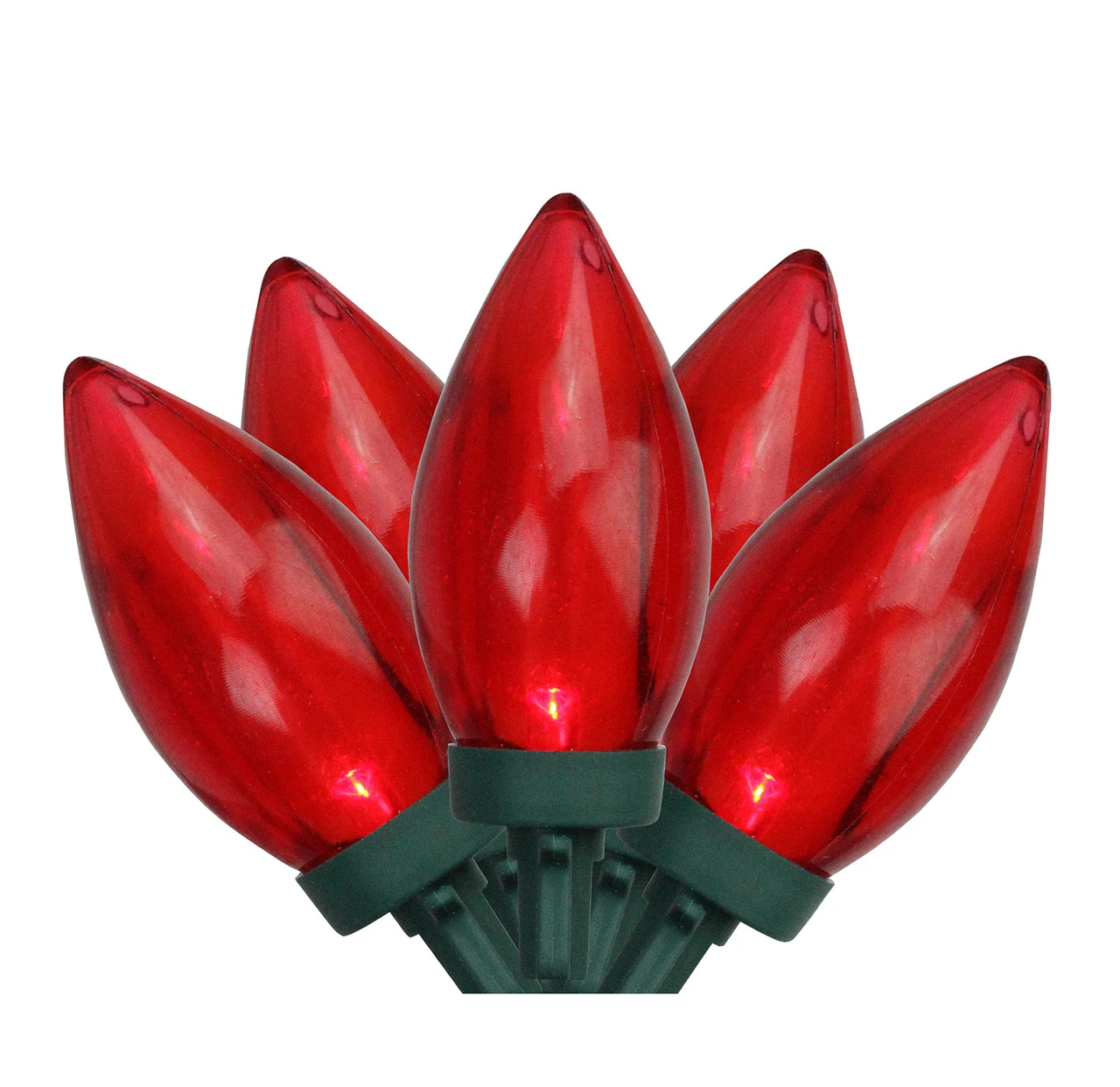 25 Red LED C9 Christmas Lights - 16 Ft Green Wire 3 25 Red LED C9 Christmas Lights - 16 Ft Green Wire