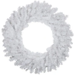 White Canadian Pine Artificial Christmas Wreath, 30 Inch, Unlit