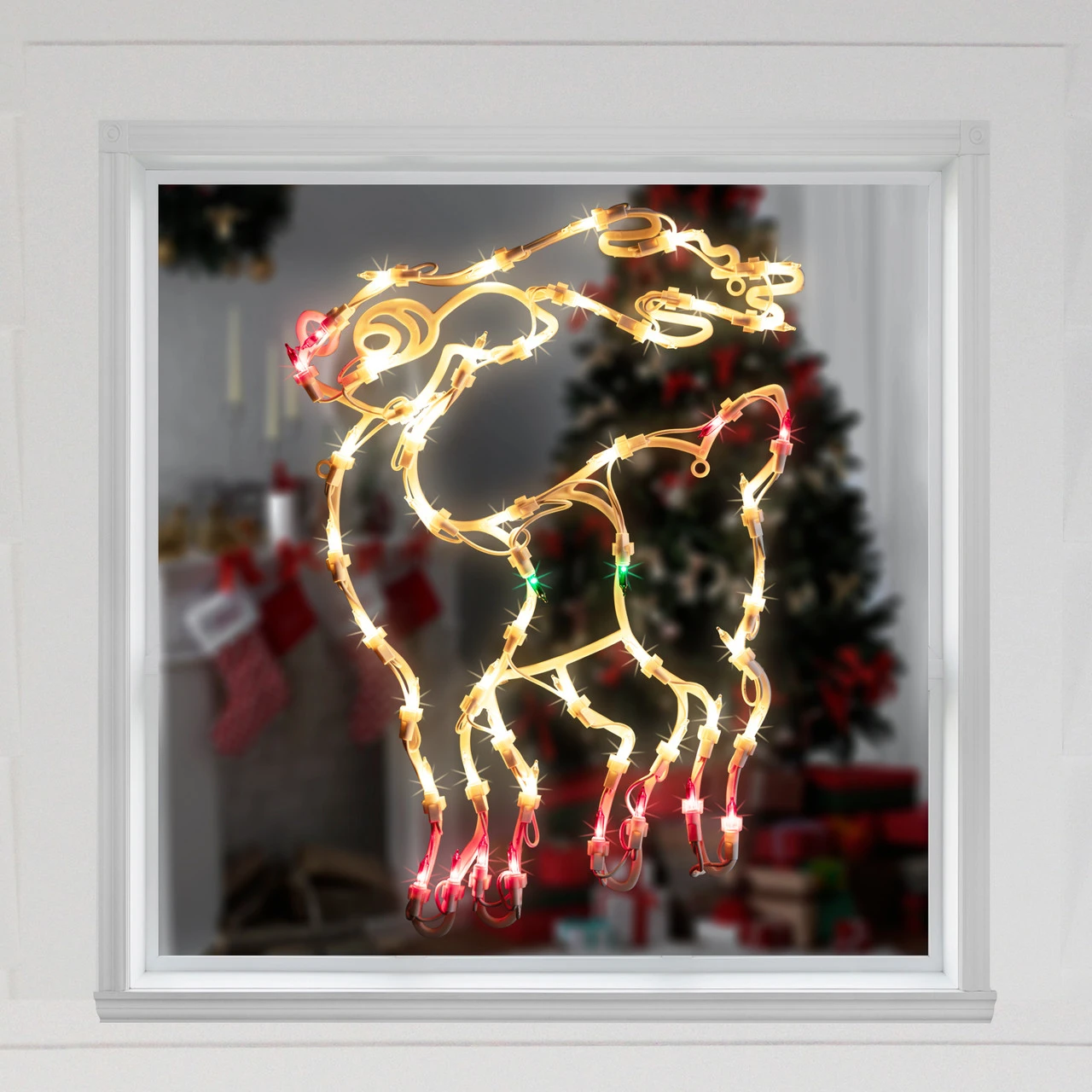 18" Lighted Reindeer Christmas Window Silhouette Decoration 5 18" Lighted Reindeer Christmas Window Silhouette Decoration - Image 3