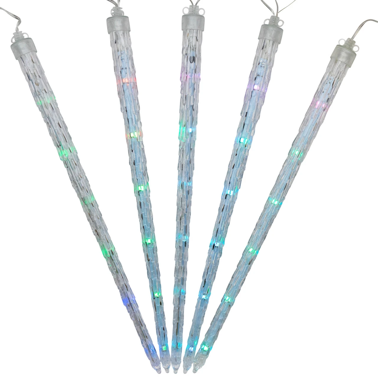 5 Multi Color Dripping Transparent Icicle Christmas Light Tubes - 13 Ft Clear Wire 4 5 Multi Color Dripping Transparent Icicle Christmas Light Tubes - 13 Ft Clear Wire - Image 2