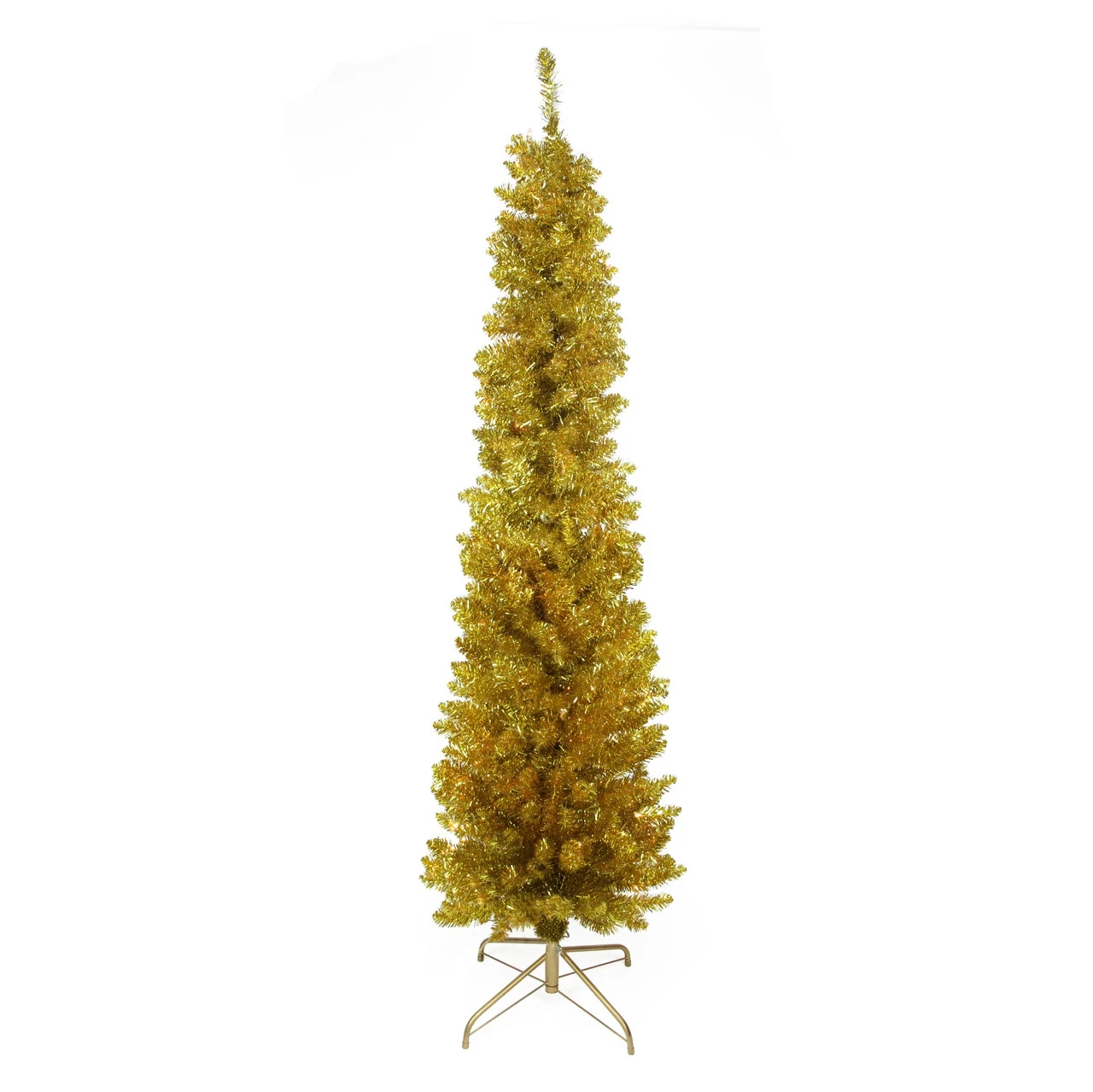 6' Pre-Lit Gold Pencil Artificial Christmas Tree - Clear Lights 4 6' Pre-Lit Gold Pencil Artificial Christmas Tree - Clear Lights - Image 2