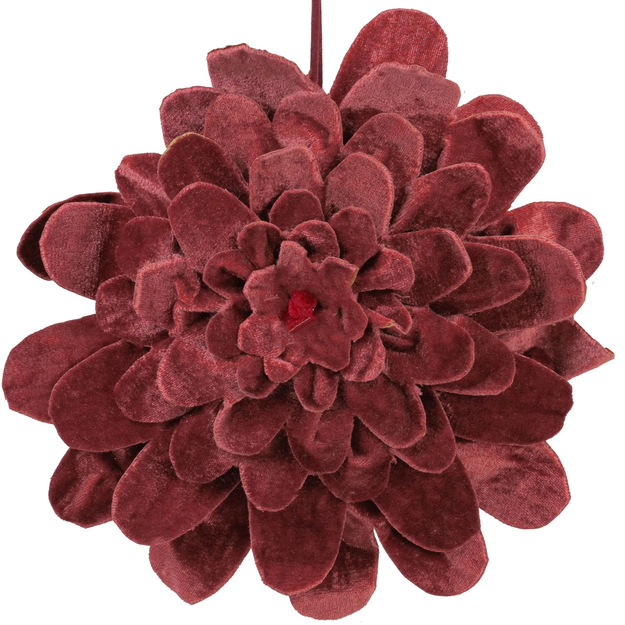 9.5" Mahogany Red Velvet Flower Christmas Ornament 3 9.5" Mahogany Red Velvet Flower Christmas Ornament