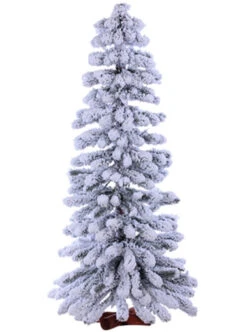 4' Unlit Slim Flocked Winter Alpine Artificial Christmas Tree
