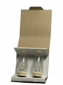 Pack Of 2 Clear Battery Operated LED Glass Replacement Bulbs