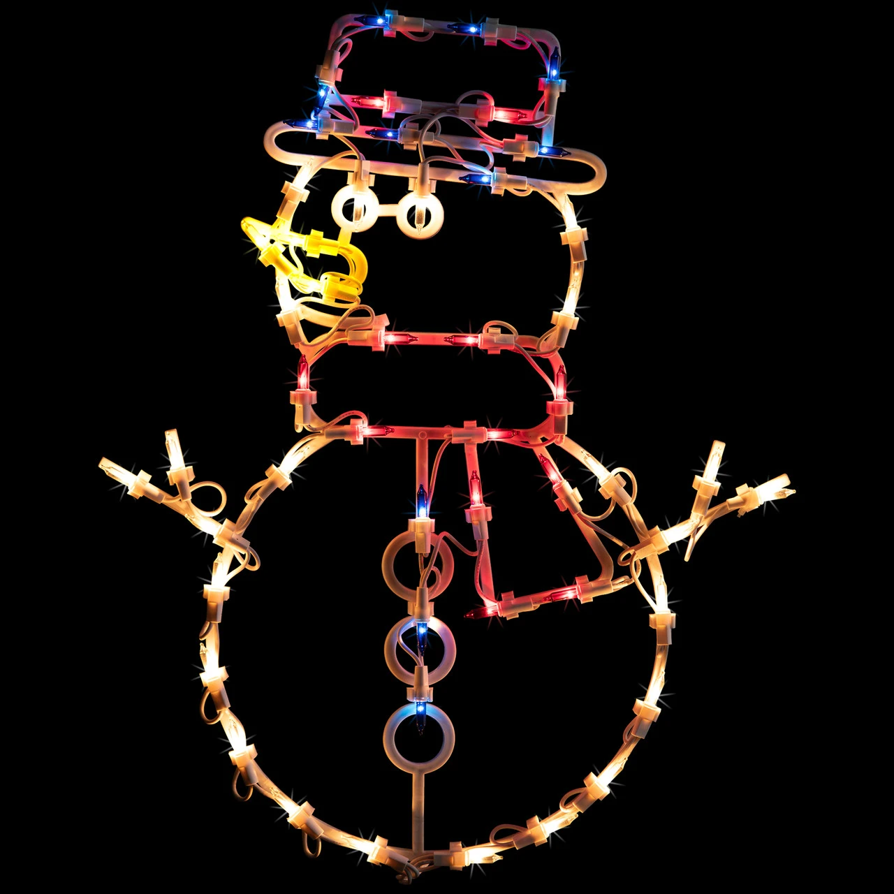 18" Red And Blue Lighted Snowman Christmas Window Silhouette Decoration 3 18" Red And Blue Lighted Snowman Christmas Window Silhouette Decoration