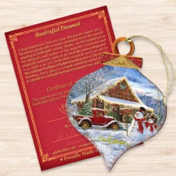 Set Of 2 Christmas Country Store Wooden Ornaments 5.5" 8 Set Of 2 Christmas Country Store Wooden Ornaments 5.5" -Christmas Decoration Store 8031022 1607 3 00244.1667548817
