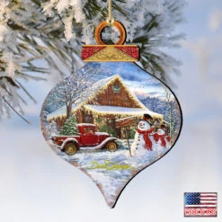 Set Of 2 Christmas Country Store Wooden Ornaments 5.5" 9 Set Of 2 Christmas Country Store Wooden Ornaments 5.5" -Christmas Decoration Store 8031022 1607 4 10529.1667548818