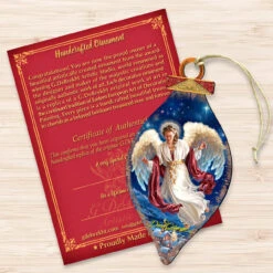 Set Of 2 LovelyAngel Wooden Christmas Ornaments 5.5" -Christmas Decoration Store 8041118 1208 3 35969.1667548790