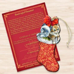 Set Of 2 Kitty Cats Christmas Stocking Wood Ornaments 5.5" 8 Set Of 2 Kitty Cats Christmas Stocking Wood Ornaments 5.5" -Christmas Decoration Store 8114021 3 52801.1667549765