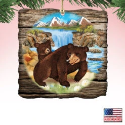 Set Of 2 Adorable Bears In A Cabin Wooden Christmas Ornaments 5.5" 9 Set Of 2 Adorable Bears In A Cabin Wooden Christmas Ornaments 5.5" -Christmas Decoration Store 8114081 4 01859.1667549799