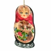 Set Of 2 Matreshka Doll With Cute Cat Wooden Christmas Ornaments 5.5" 1 Set Of 2 Matreshka Doll With Cute Cat Wooden Christmas Ornaments 5.5" -Christmas Decoration Store 8115059 1 34705.1667549817