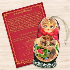 Set Of 2 Matreshka Doll With Cute Cat Wooden Christmas Ornaments 5.5" 8 Set Of 2 Matreshka Doll With Cute Cat Wooden Christmas Ornaments 5.5" -Christmas Decoration Store 8115059 3 76803.1667549818