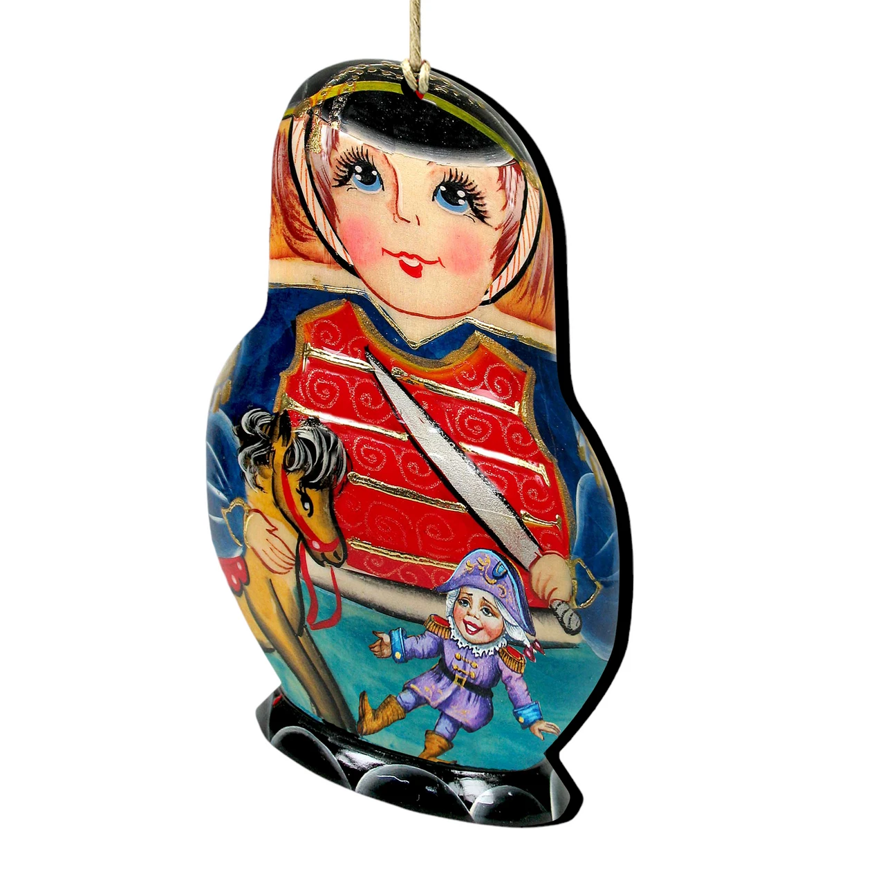 Set Of 2 Matreshka Doll Nutcracker Soldier Wooden Christmas Ornaments 5.5" 3 Set Of 2 Matreshka Doll Nutcracker Soldier Wooden Christmas Ornaments 5.5"