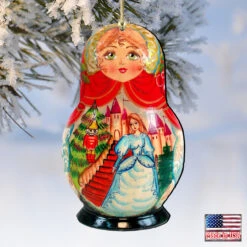 Set Of 2 Matreshka Doll And A Nutcracker Wooden Christmas Ornaments 5.5" 9 Set Of 2 Matreshka Doll And A Nutcracker Wooden Christmas Ornaments 5.5" -Christmas Decoration Store 8115942 4 23355.1667549841