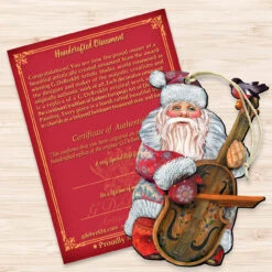 Set Of 2 Santa Claus Playing Violin Wooden Christmas Ornaments 5.5" 8 Set Of 2 Santa Claus Playing Violin Wooden Christmas Ornaments 5.5" -Christmas Decoration Store 8116210 3 41963.1667549846