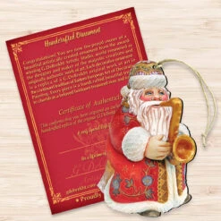Set Of 2 Santa Claus Trumpet Wooden Christmas Ornaments 5.5" 8 Set Of 2 Santa Claus Trumpet Wooden Christmas Ornaments 5.5" -Christmas Decoration Store 8116211 3 77057.1667549851