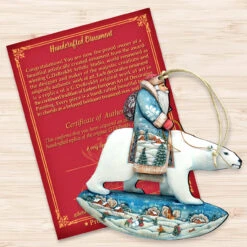 Set Of 2 Santa Riding Polar Bear Wooden Christmas Ornaments 5.5" 8 Set Of 2 Santa Riding Polar Bear Wooden Christmas Ornaments 5.5" -Christmas Decoration Store 8116382 3 34939.1667549849