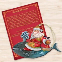 Set Of 2 Santa Ride Whale Coastal Wooden Christmas Ornaments 5.5" 8 Set Of 2 Santa Ride Whale Coastal Wooden Christmas Ornaments 5.5" -Christmas Decoration Store 8117827 3 64787.1667549875