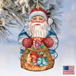 Set Of 2 Santa Claus Gifts Bag With A Loving Mother Wooden Christmas Ornaments 5.5" 9 Set Of 2 Santa Claus Gifts Bag With A Loving Mother Wooden Christmas Ornaments 5.5" -Christmas Decoration Store 8117901 4 97469.1667549881