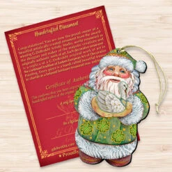 Set Of 2 Celtic Santa Claus Swan Wooden Christmas Ornaments 5.5"by G.DeBrekht -Christmas Decoration Store 8118086 3 24301.1667549889