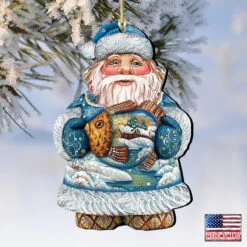 Set Of 2 Santa Claus Goldfish Wooden Christmas Ornaments 5.5" 9 Set Of 2 Santa Claus Goldfish Wooden Christmas Ornaments 5.5" -Christmas Decoration Store 8118201 4 79321.1667549891