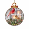 Set Of 2 Winter House With Cardinals Round Wooden Christmas Ornaments 5.5" 1 Set Of 2 Winter House With Cardinals Round Wooden Christmas Ornaments 5.5" -Christmas Decoration Store 8121126dg 1 23067.1667549913