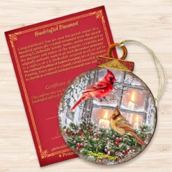 Set Of 2 Winter House With Cardinals Round Wooden Christmas Ornaments 5.5" 8 Set Of 2 Winter House With Cardinals Round Wooden Christmas Ornaments 5.5" -Christmas Decoration Store 8121126dg 3 47383.1667549913