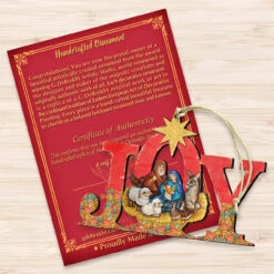 Set Of 2 Nativity Scenery "Joy" Wooden Christmas Ornaments 5.5" -Christmas Decoration Store 8121454 3 93689.1667549917
