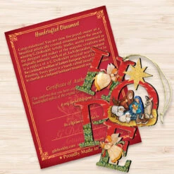 Set Of 2 Magnificent Nativity "Hope" Wooden Christmas Ornaments 5.5" 8 Set Of 2 Magnificent Nativity "Hope" Wooden Christmas Ornaments 5.5" -Christmas Decoration Store 8121461 3 94289.1667549919