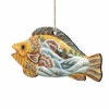 Set Of 2 Coastal Natural Fish Wooden Christmas Ornaments 5.5" -Christmas Decoration Store 8126132 1 68044.1667533773