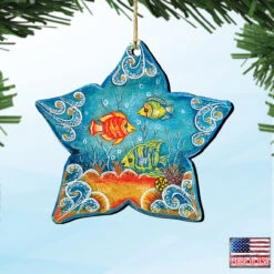 Set Of 2 Sea Star Seaside Wooden Christmas Ornaments 5.5" 9 Set Of 2 Sea Star Seaside Wooden Christmas Ornaments 5.5" -Christmas Decoration Store 8126151 4 18041.1667549668