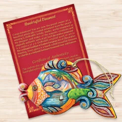 Set Of 2 Coastal Paradise Fish Wooden Christmas Ornaments 5.5" -Christmas Decoration Store 8126161 3 42064.1667549673