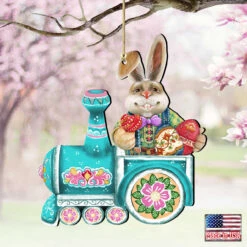 Set Of 2 Easter Bunny Train Ride In A Village Wooden Christmas Ornaments 5.5" 9 Set Of 2 Easter Bunny Train Ride In A Village Wooden Christmas Ornaments 5.5" -Christmas Decoration Store 8129211 2 4 30602.1667549615