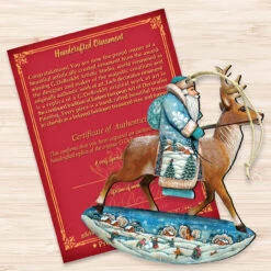 Set Of 2 Santa Rides A Reindeer Wooden Christmas Ornaments 5.5" 8 Set Of 2 Santa Rides A Reindeer Wooden Christmas Ornaments 5.5" -Christmas Decoration Store 8151123 3 45179.1667549626
